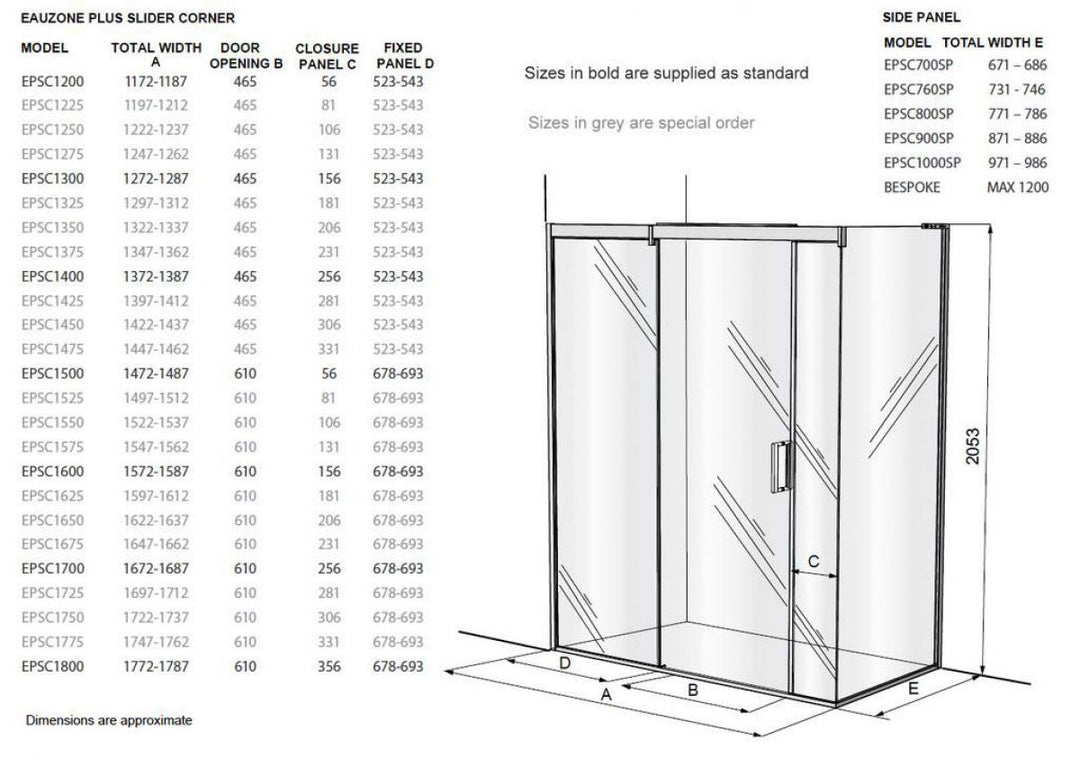 Matki Eauzone Sliding Door Enclosure For Corner (EPSC)