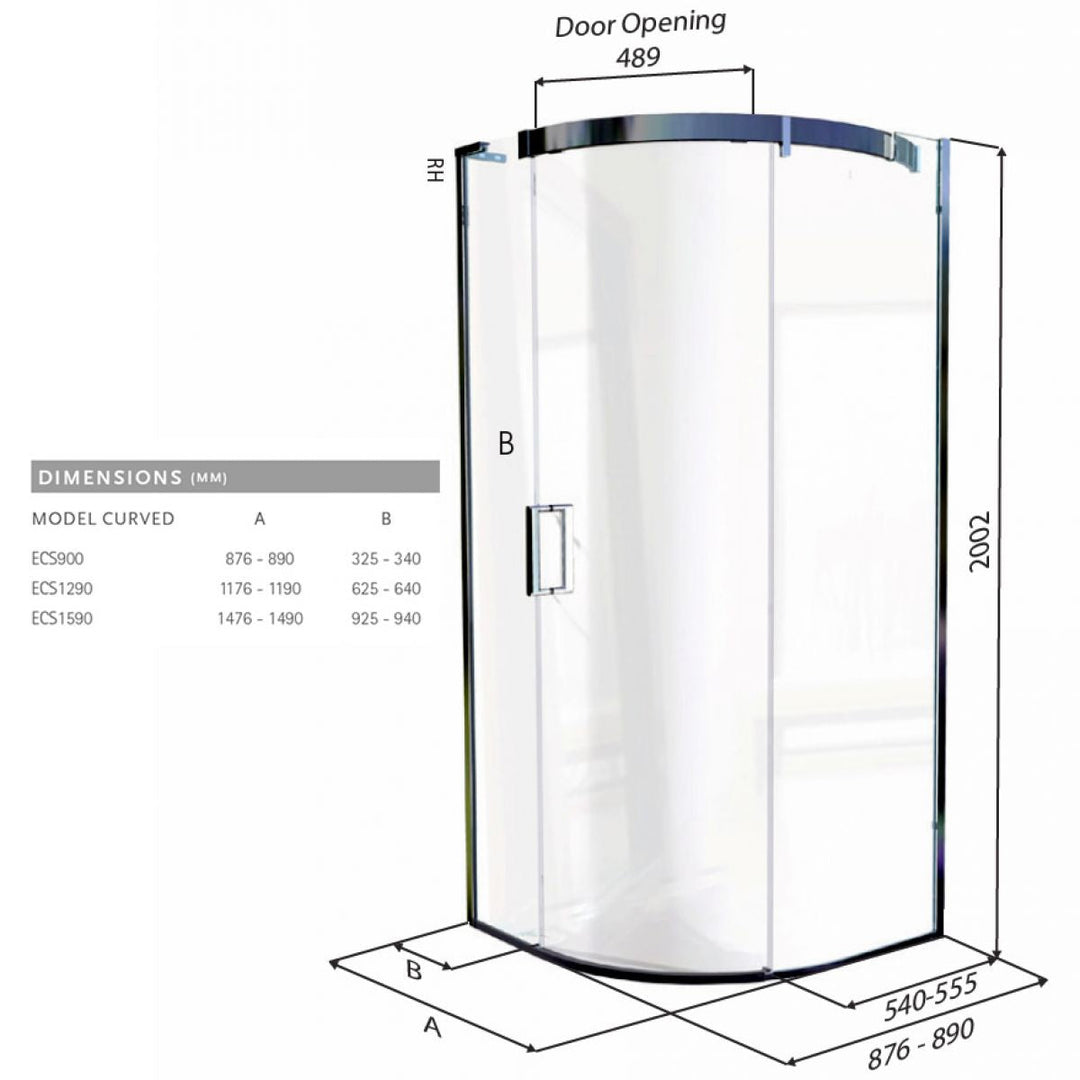 Matki Eauzone Curved Corner Shower Enclosure (ECS)