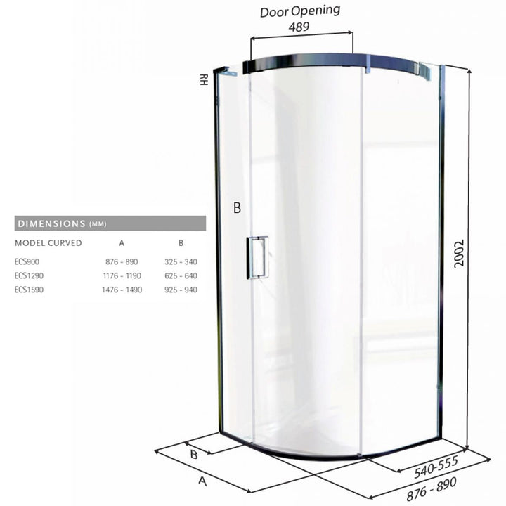 Matki Eauzone Curved Corner Shower Enclosure (ECS)