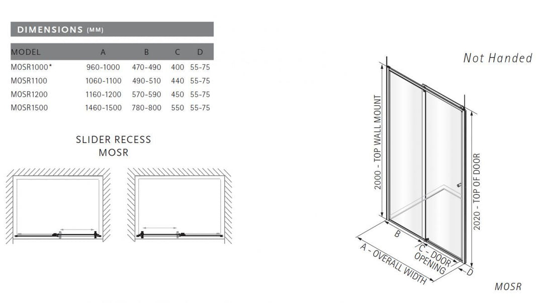 Matki ONE Sliding Door For Recess