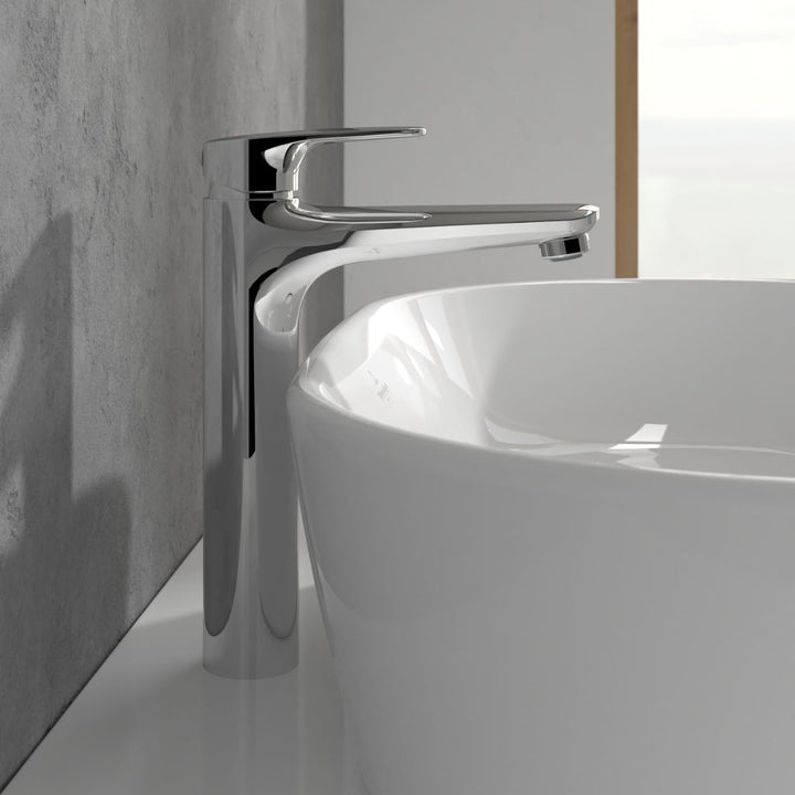 Villeroy & Boch O.Novo Start Tall Single Lever Basin Mixer with Push Open Waste In Chrome