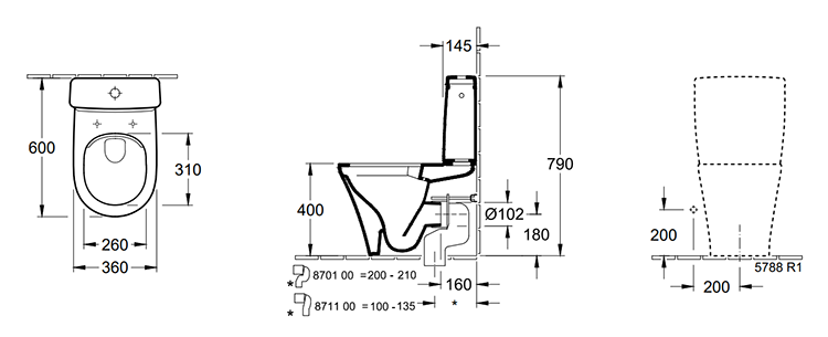 Villeroy & Boch O.Novo BTW Close Coupled Toilet & Soft Close Seat