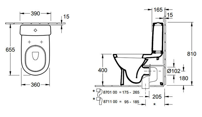 Villeroy & Boch O.Novo Close Coupled Toilet & Soft Close Seat