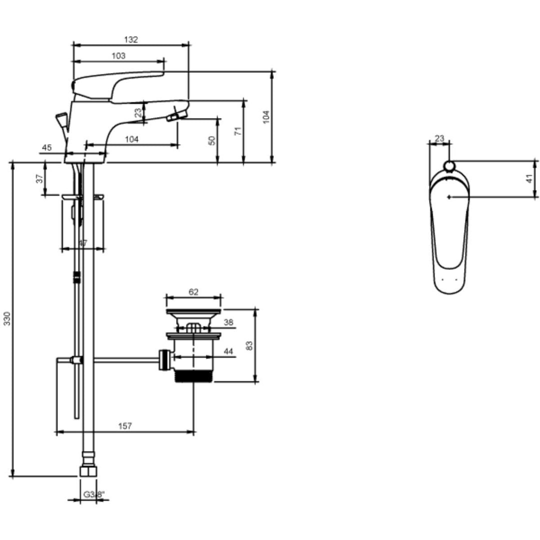 Villeroy & Boch O.Novo Start Mini Basin Mixer & Pop-Up Waste In Chrome