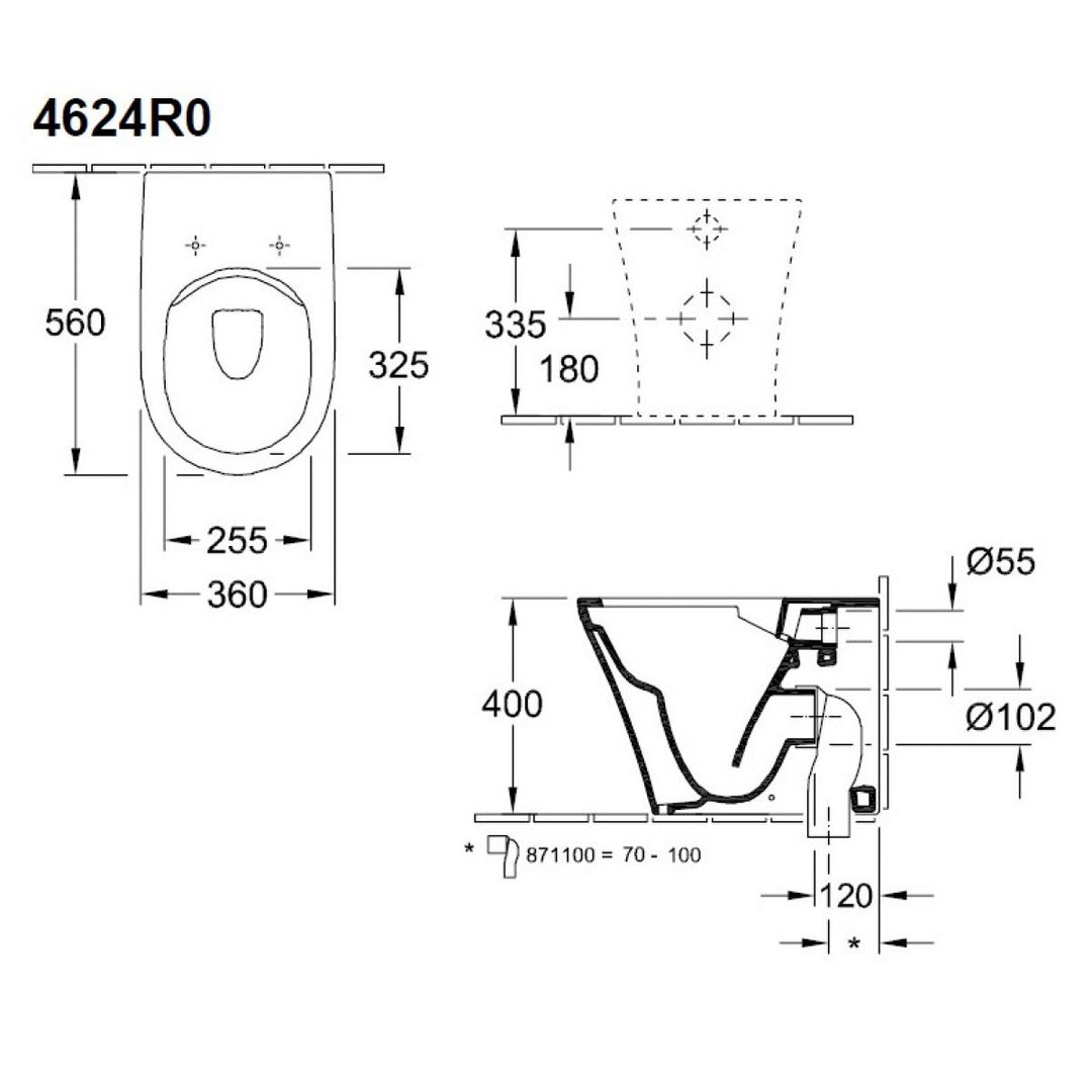 Villeroy and Boch O.Novo Back to Wall Toilet & Soft Close Seat