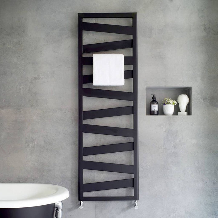 Zehnder Ribbon Towel Radiator In Matt Black