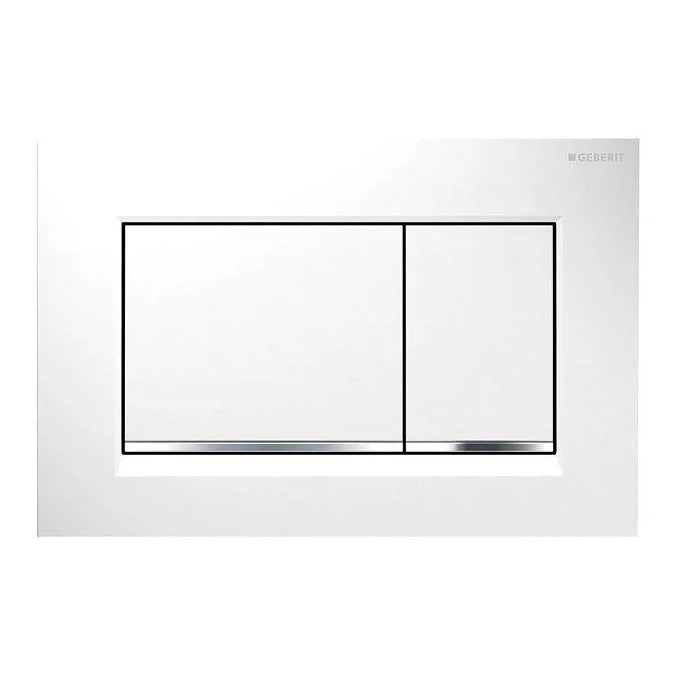 Geberit Sigma30 Dual Flush Plate - White/Gloss Chrome