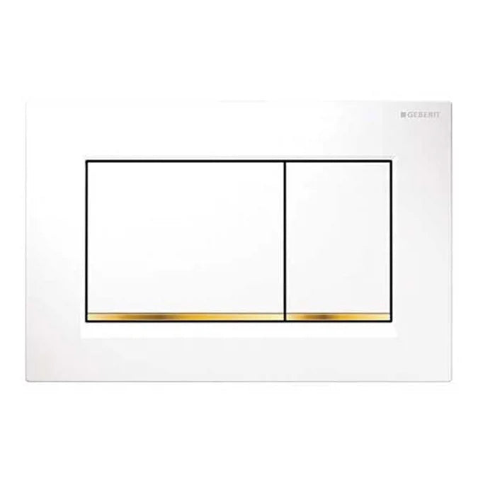 Geberit Sigma30 Dual Flush Plate - White/Gold