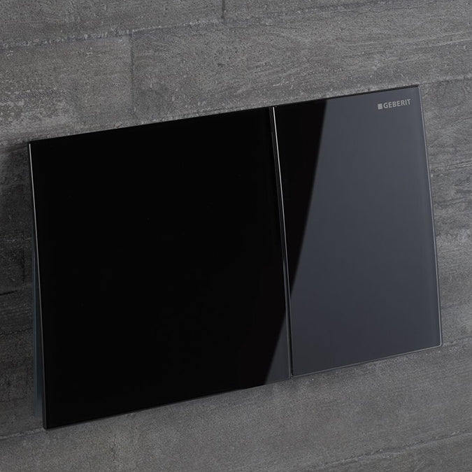 Geberit Sigma70 Dual Flush Plate - Black Glass