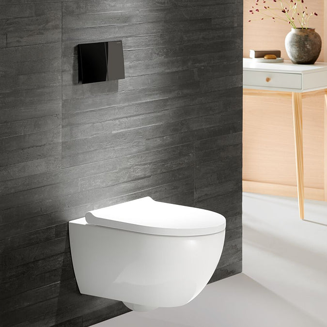 Geberit Sigma70 Dual Flush Plate - Black Glass