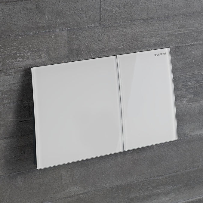 Geberit Sigma70 Dual Flush Plate - White Glass