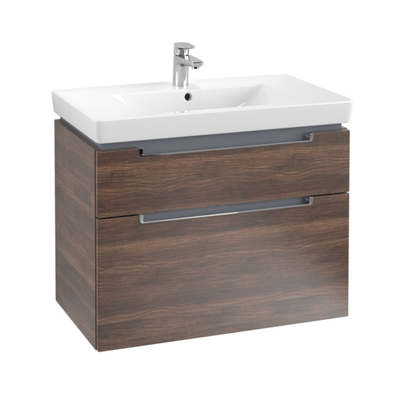 Villeroy & Boch Subway 2.0 800mm Wall Hung 2 Drawer Vanity Unit & Basin