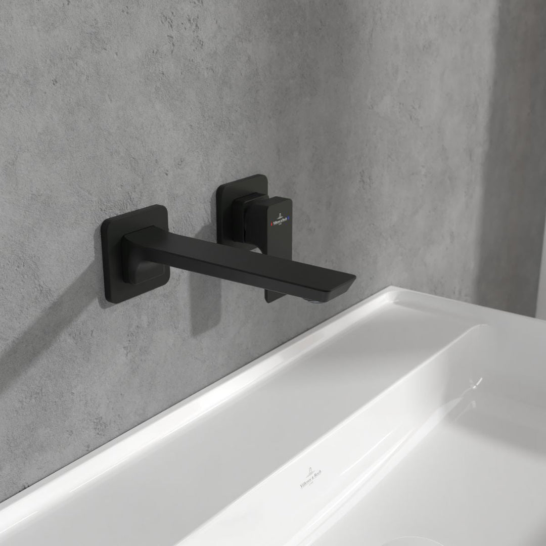 Villeroy & Boch Subway 3.0 Single Lever Wall Mounted Basin Mixer In Matt Black