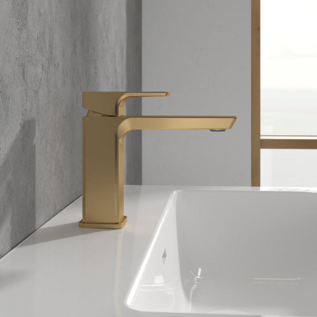 Villeroy & Boch Subway 3.0 Single Lever Basin Mixer In Brushed Gold