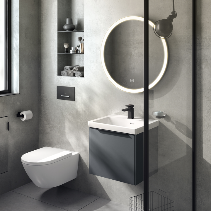 Villeroy & Boch Subway 3.0 500mm Wall Hung 1 Drawer Vanity Unit & Basin with LED Lighting