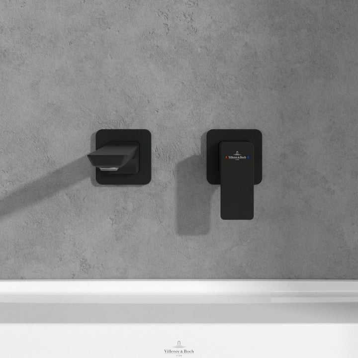 Villeroy & Boch Subway 3.0 Single Lever Wall Mounted Basin Mixer In Matt Black