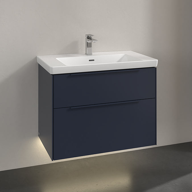 Villeroy & Boch Subway 3.0 800mm Wall Hung 2 Drawer Vanity Unit & Basin with LED Lighting