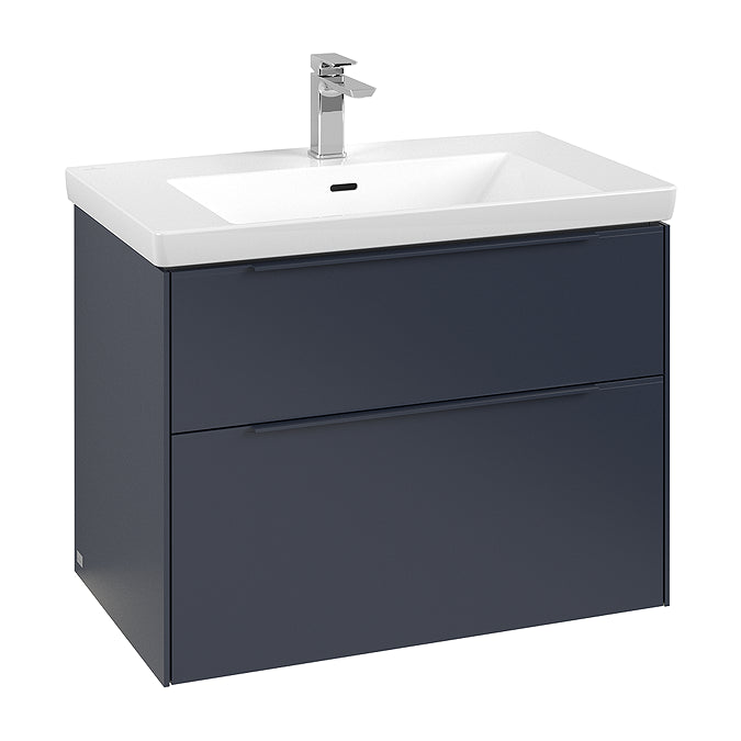 Villeroy & Boch Subway 3.0 800mm Wall Hung 2 Drawer Vanity Unit & Basin with LED Lighting