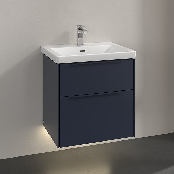 Villeroy & Boch Subway 3.0 600mm Wall Hung 2 Drawer Vanity Unit & Basin with LED Lighting