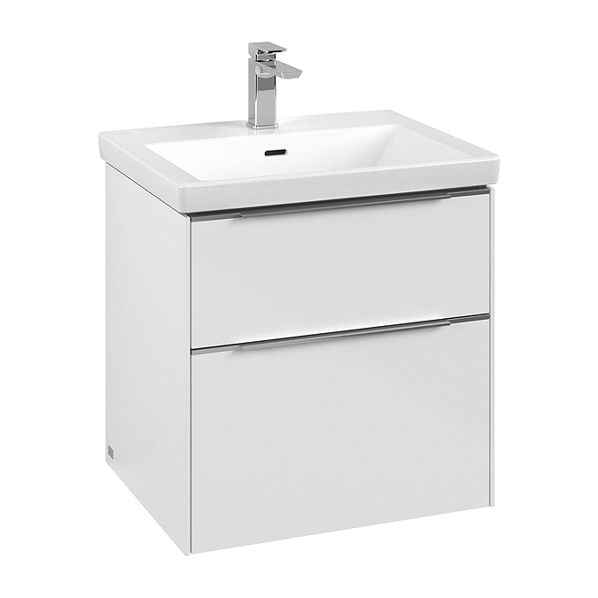 Villeroy & Boch Subway 3.0 600mm Wall Hung 2 Drawer Vanity Unit & Basin with LED Lighting