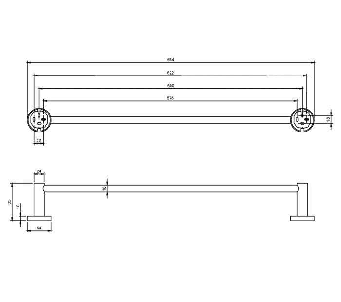 Villeroy & Boch Elements Tender Towel Rail In Chrome