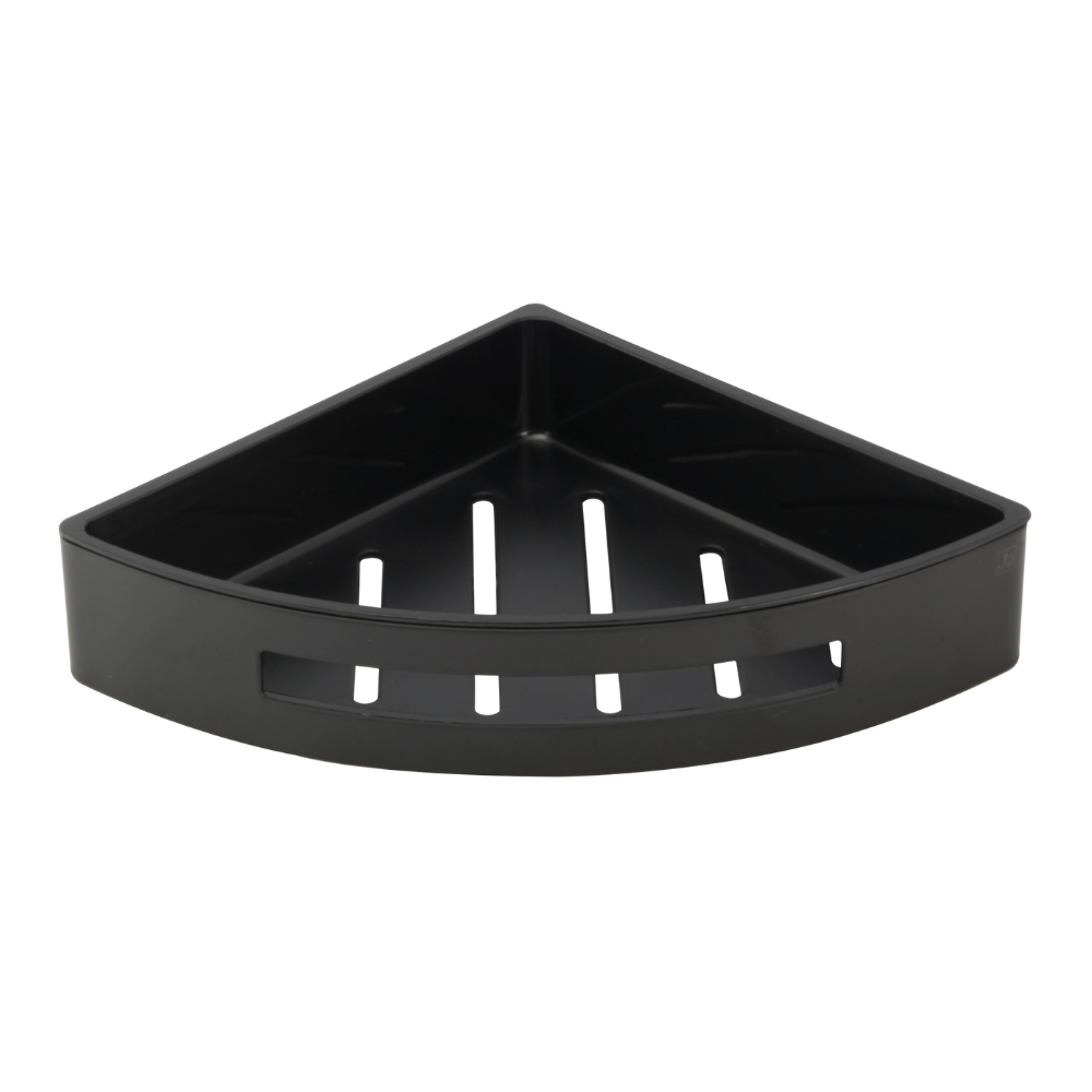 JTP Vos Corner Shower Basket In Matt Black