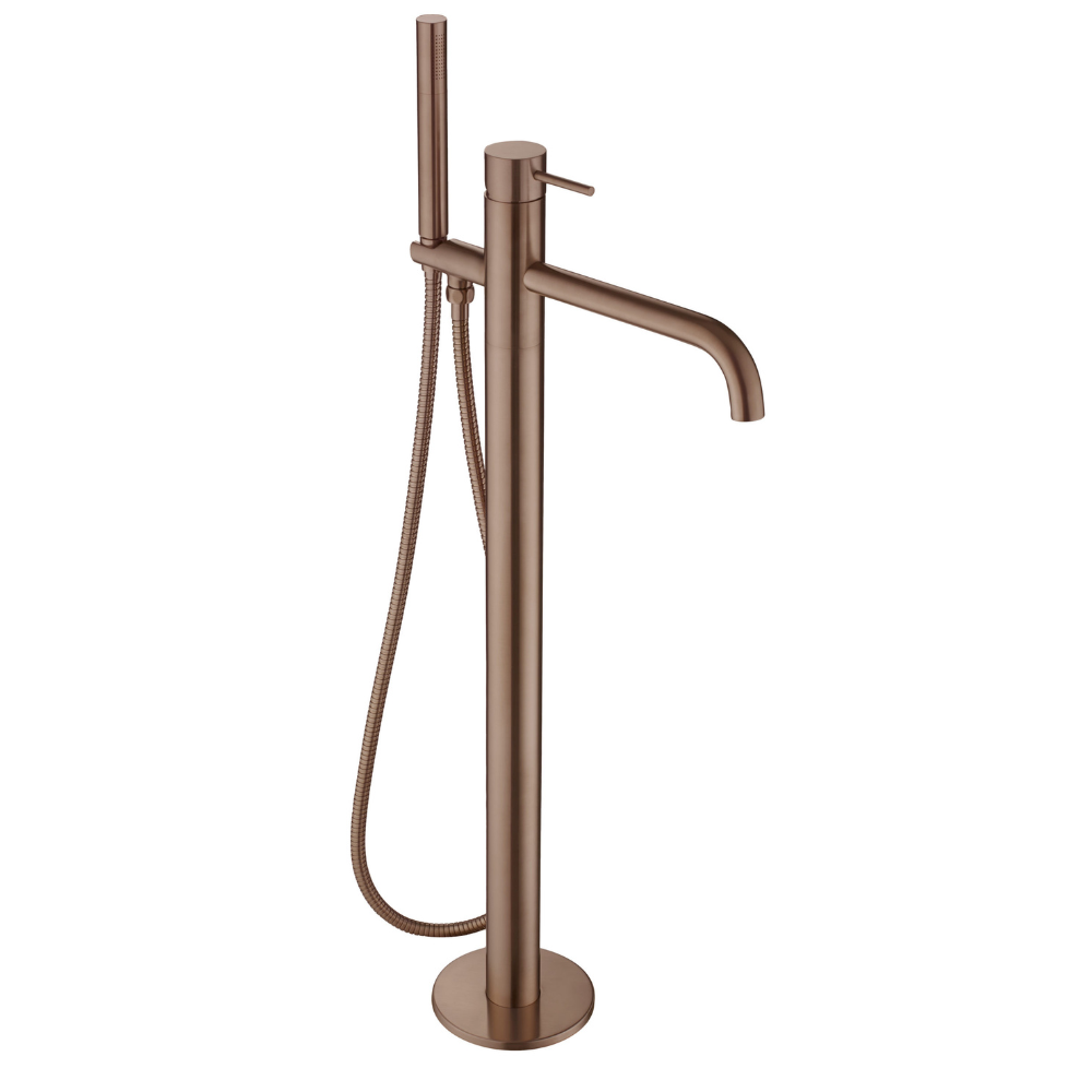 JTP Vos Floor Standing Bath Shower Mixer In Brushed Bronze