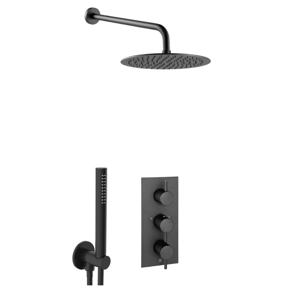 JTP Vos Shower Combination 2 Outlet In Matt Black