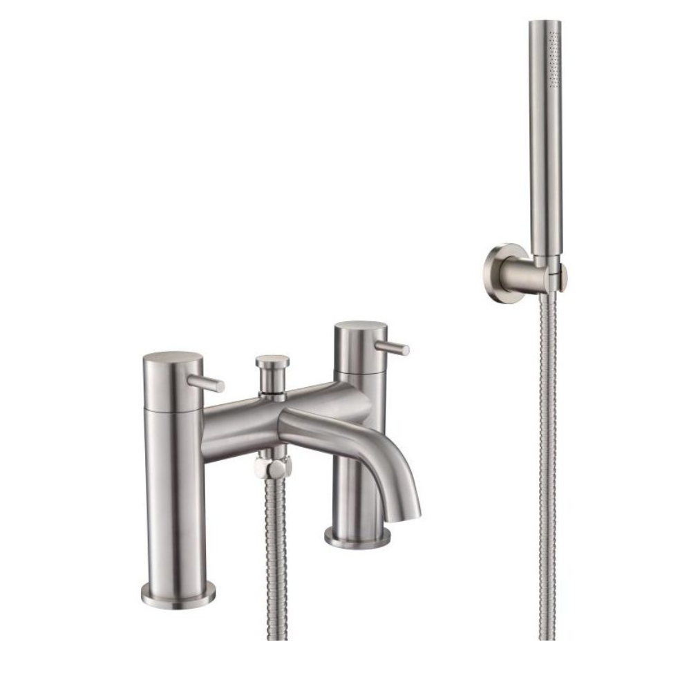 JTP Inox Deck Mounted Bath Shower Mixer With Kit In Stainless Steel