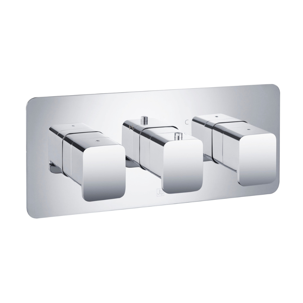 JTP HIX Thermostatic Concealed 3 Outlet Shower Valve In Chrome