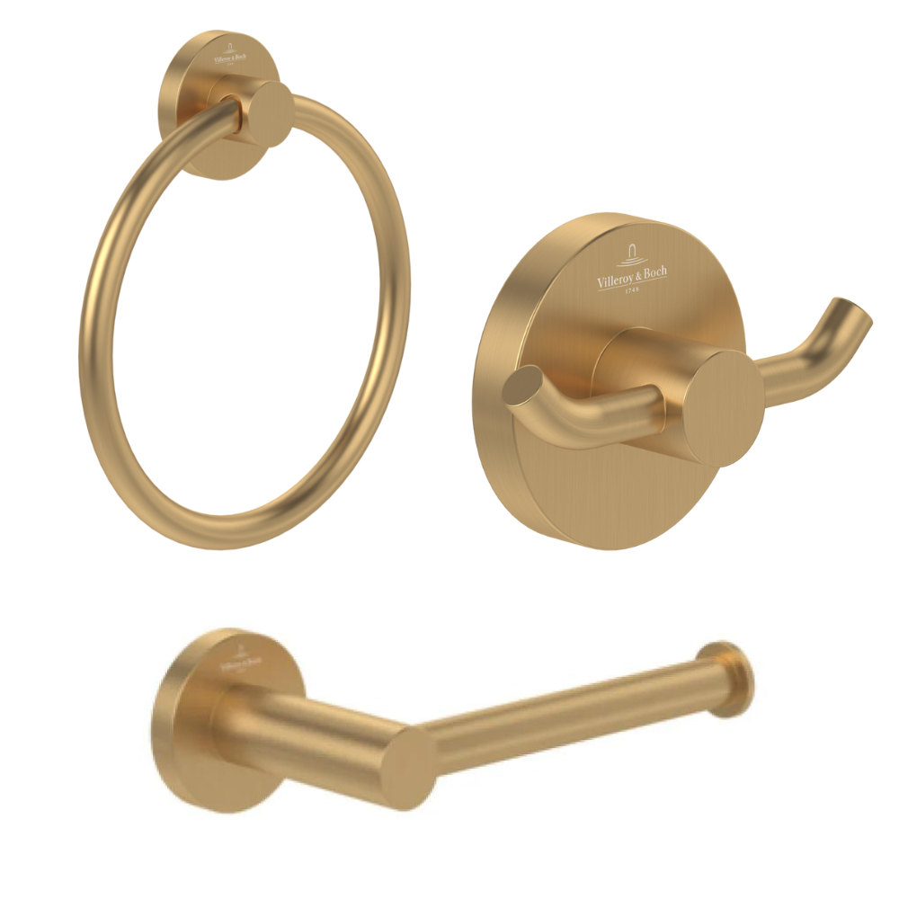 Villeroy & Boch Elements Tender Accessory Bundle Pack In Brushed Gold