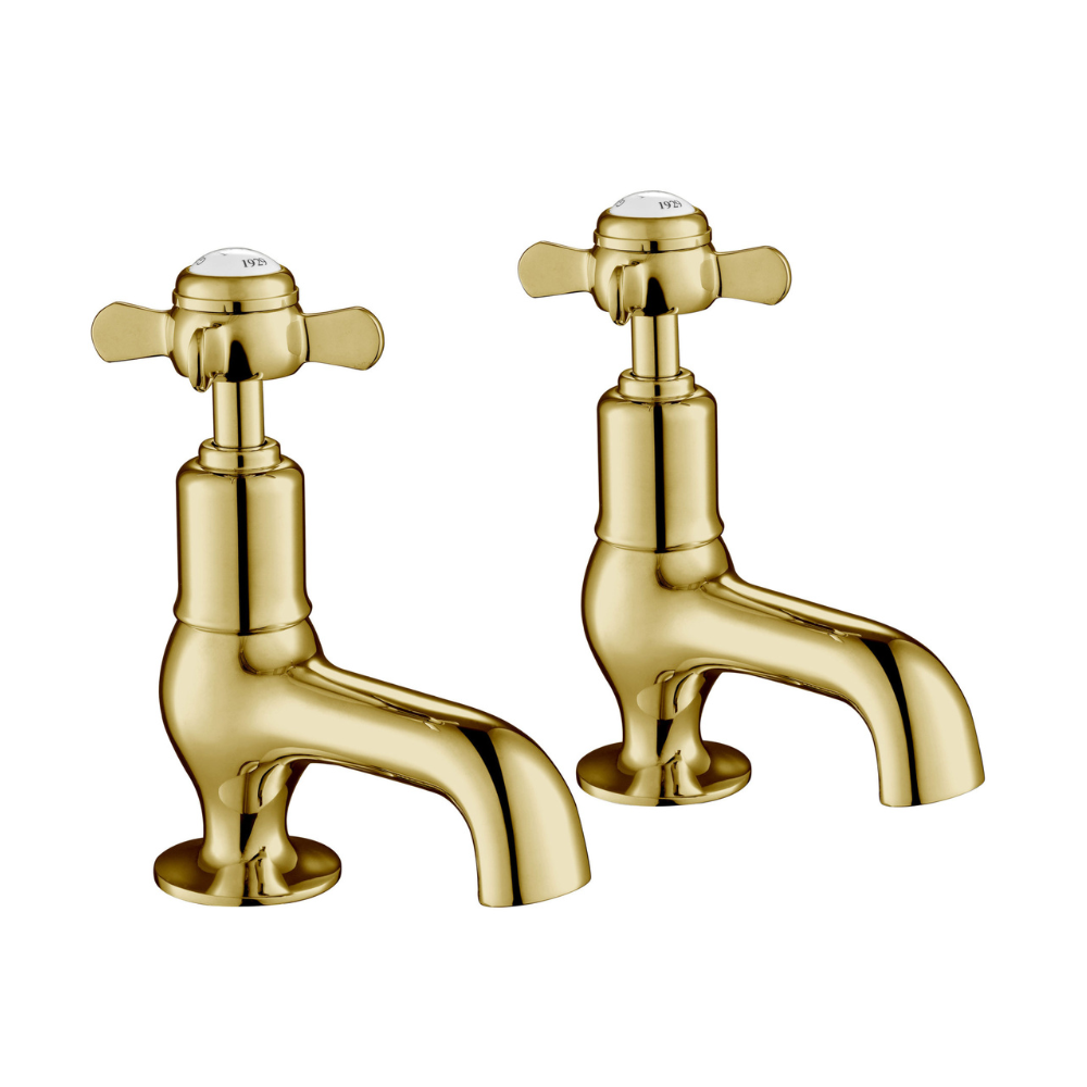 JTP Grosvenor Pinch Cloakroom Basin Taps In Antique Brass