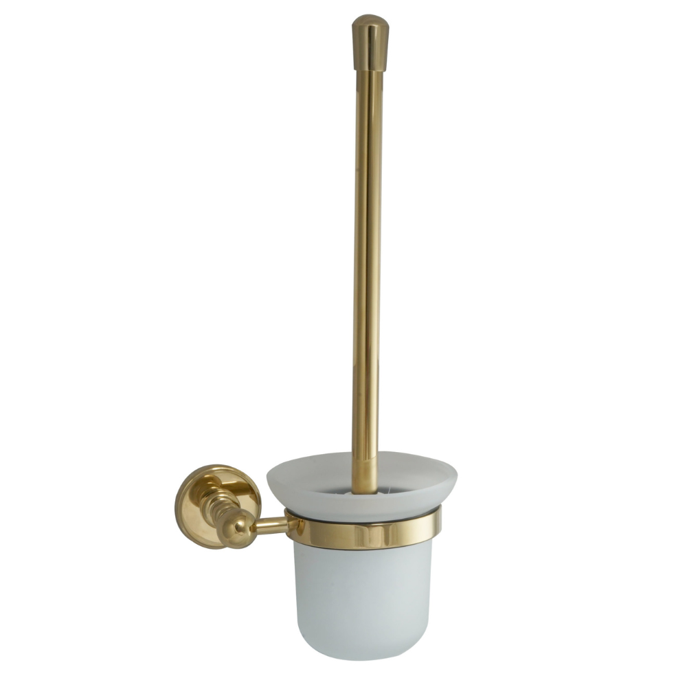 JTP Grosvenor Pinch Wall Mounted Toilet Brush In Antique Brass