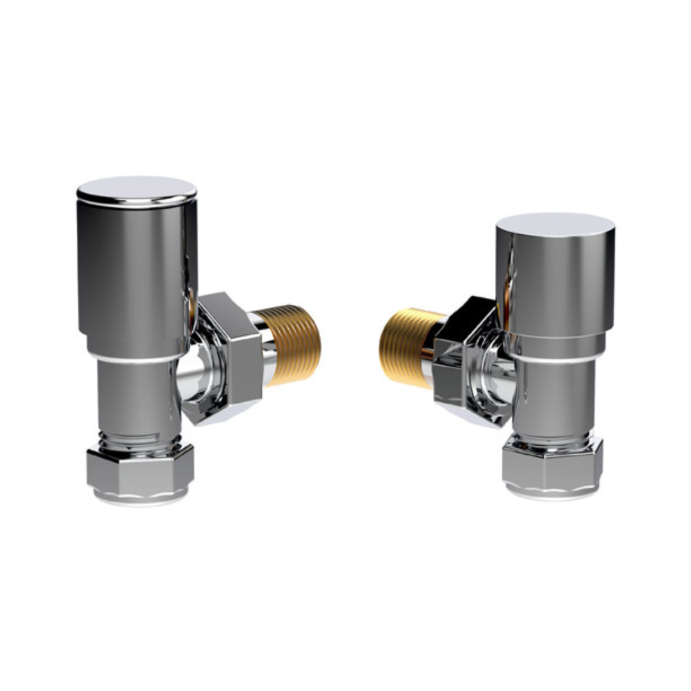 Vogue Angled Radiator Valve Set In Chrome