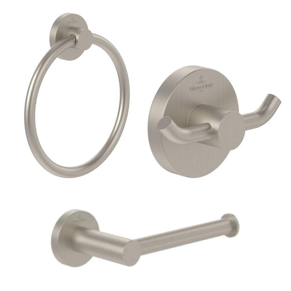 Villeroy & Boch Elements Tender Accessory Bundle Pack In Brushed Nickel