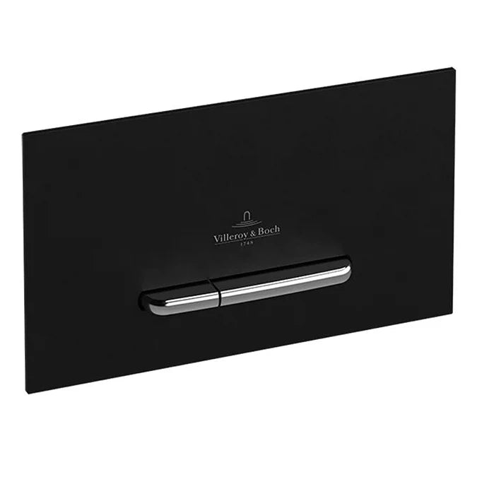 Villeroy & Boch ViConnect 300G Glass Glossy Black Flush Plate