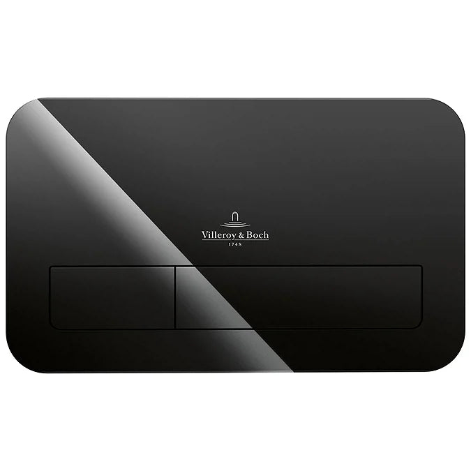 Villeroy & Boch ViConnect 200G Glass Glossy Black Flush Plate