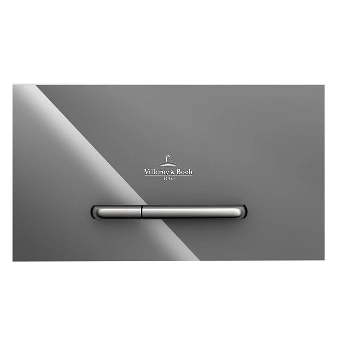 Villeroy & Boch ViConnect 300G Glass Glossy Grey Flush Plate