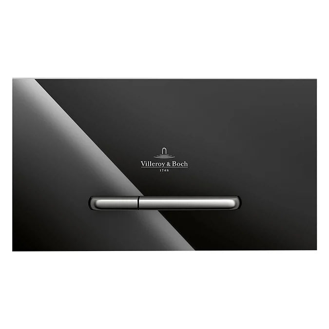 Villeroy & Boch ViConnect 300G Glass Glossy Black Flush Plate