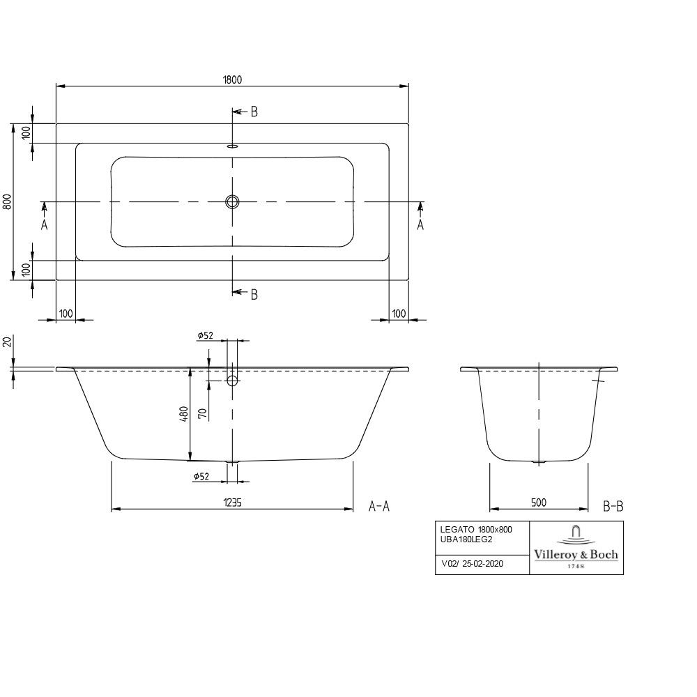 Villeroy & Boch Legato Duo Double Ended Bath