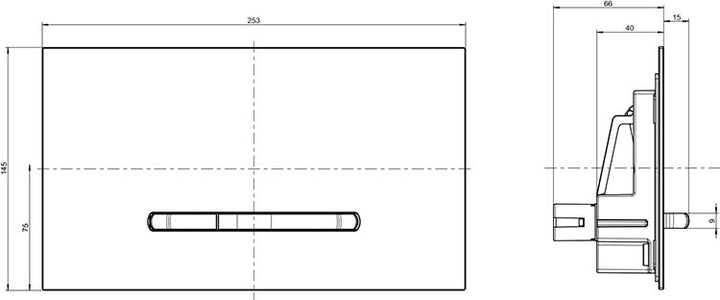 Villeroy & Boch ViConnect 300G Glass Glossy Black Flush Plate