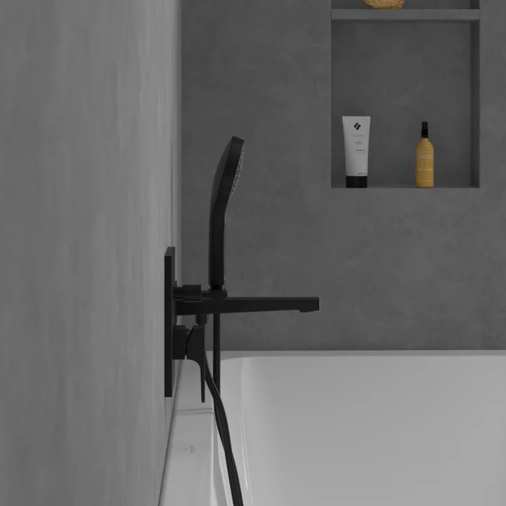 Villeroy & Boch Architectura Square Concealed Single Lever Bath Shower Mixer with Diverter In Matt Black