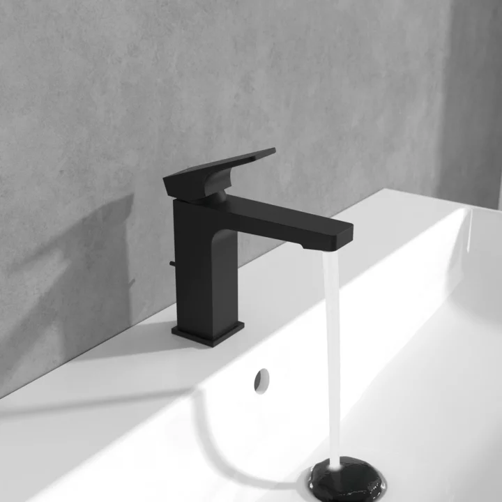 Villeroy & Boch Architectura Square Single Lever Basin Mixer with Pop Up Waste In Matt Black