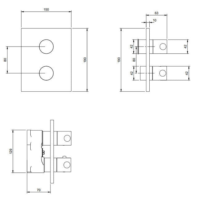 Villeroy & Boch Square Complete Shower Set Matt Black