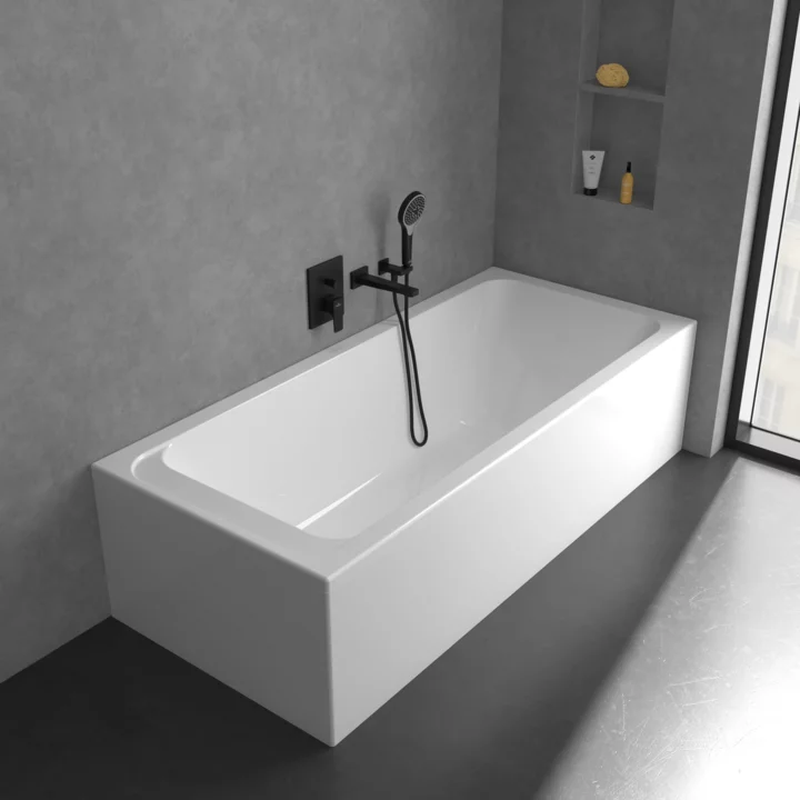 Villeroy & Boch Architectura Square Concealed Single Lever Bath Shower Mixer with Diverter In Matt Black