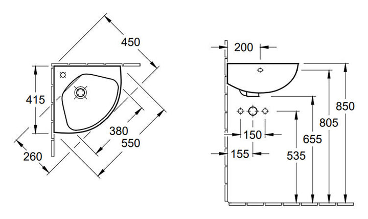 Villeroy & Boch O.Novo 415mm Corner Basin