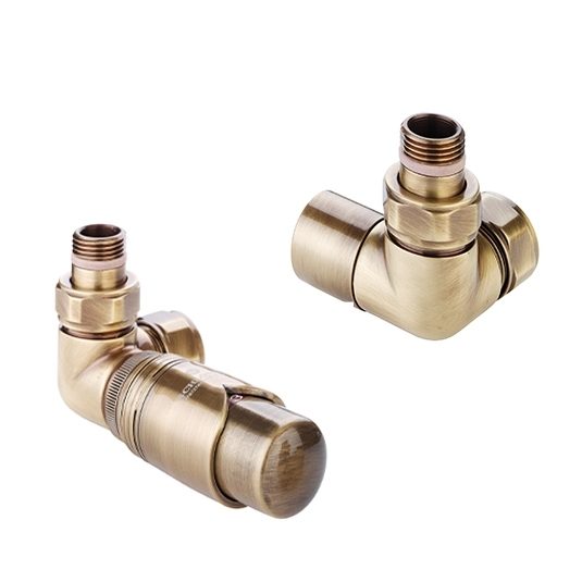 Zehnder Thermostatic Double Angled Valve Set 10 Left Handed