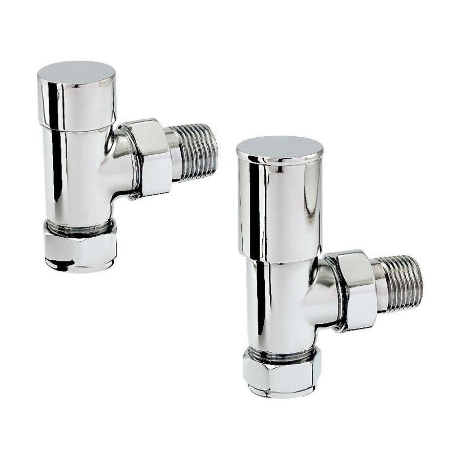 Zehnder Angled Radiator Valve Set 1 Chrome