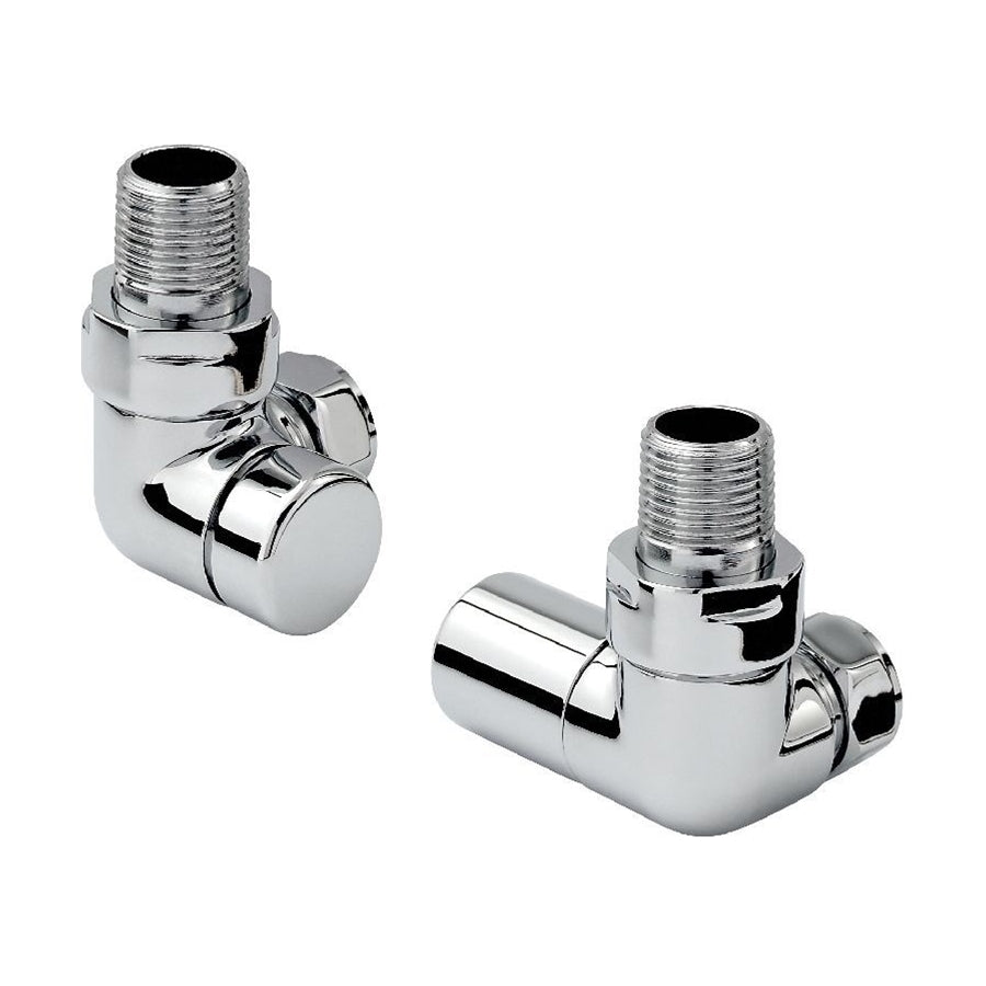 Zehnder Double Angled Radiator Valve Set 2 Chrome