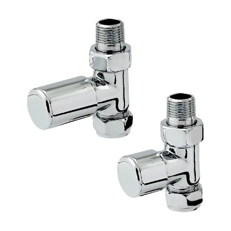 Zehnder Straight Radiator Valve Set 3 Chrome